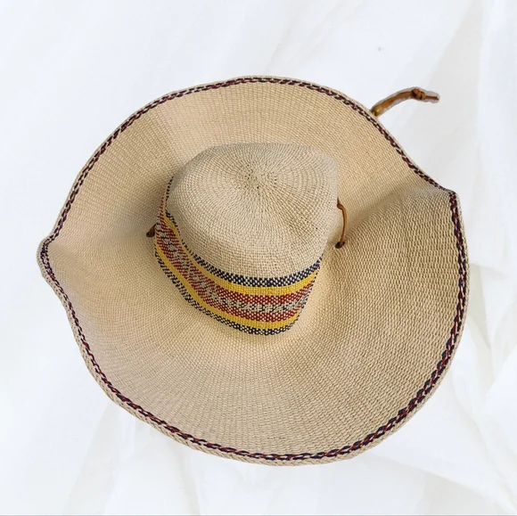 Scala Collezione Floppy Japanese Straw Hat with Leather Chin Strap - Picture 2 of 9